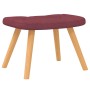 Silla mecedora con reposapiés tela rojo tinto