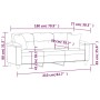 Sofá de 3 plazas con cojines tela de microfibra negro 180 cm