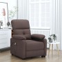 Sillón de masaje eléctrico tela marrón oscuro