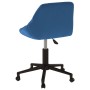 Silla de oficina giratoria de terciopelo azul
