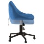 Silla de oficina giratoria de terciopelo azul