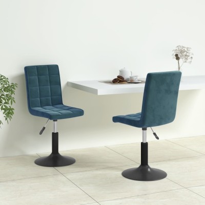 Sillas de comedor giratorias 2 uds terciopelo azul