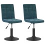 Sillas de comedor giratorias 2 uds terciopelo azul