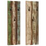 Percheros de pared 2 uds madera maciza reciclada 36x3x110 cm