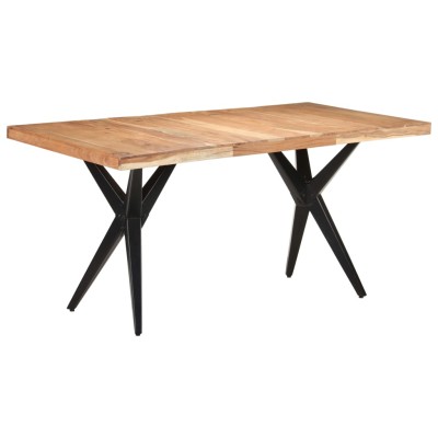 Mesa de comedor de madera maciza de acacia 160x80x76 cm