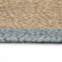 Alfombra hecha a mano de yute con borde verde oliva 210 cm