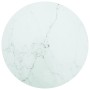 Tablero de mesa diseño mármol vidrio templado blanco Ø80x1 cm