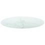 Tablero de mesa diseño mármol vidrio templado blanco Ø80x1 cm