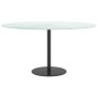 Tablero de mesa diseño mármol vidrio templado blanco Ø80x1 cm