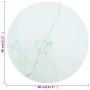Tablero de mesa diseño mármol vidrio templado blanco Ø80x1 cm