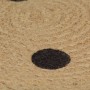 Alfombra de yute tejida a mano de yute estampado lunares 120 cm