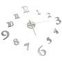 Reloj 3D de pared con diseño moderno plateado 100 cm XXL