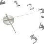 Reloj 3D de pared con diseño moderno plateado 100 cm XXL