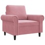Sillón de terciopelo rosa 60 cm
