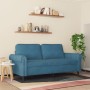 Sofá de 2 plazas terciopelo azul 140 cm