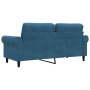 Sofá de 2 plazas terciopelo azul 140 cm