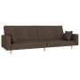 Sofá cama de 2 plazas con dos almohadas tela gris taupe