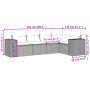 Set comedor de jardín 5 piezas y cojines ratán sintético marrón