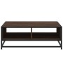 Mesa de centro madera ingeniería metal marrón roble 80x80x30 cm