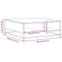 Mesa de centro madera ingeniería metal marrón roble 80x80x30 cm