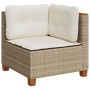 Set sofás de jardín 7 piezas y cojines ratán sintético beige