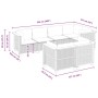 Set sofás de jardín 7 piezas y cojines ratán sintético beige