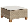 Set de sofás de jardín y cojines 8 piezas ratán sintético beige