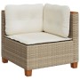 Set sofás de jardín 7 piezas y cojines ratán sintético beige