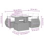 Set comedor de jardín 5 piezas y cojines ratán sintético marrón