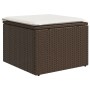 Set sofás de jardín 8 piezas y cojines ratán sintético marrón