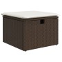Set de sofás de jardín 11 pzas cojines ratán sintético marrón