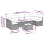 Set sofás de jardín 8 piezas y cojines ratán sintético marrón