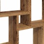 Estante cubo pared madera ingeniería envejecida 90x15x119,5 cm