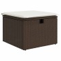 Set de sofás de jardín 9 pzas y cojines ratán sintético marrón
