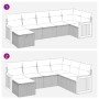 Set sofás de jardín 7 piezas y cojines ratán sintético beige