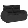 Set de sofás de jardín 7 pzas con cojines ratán sintético negro