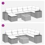 Set de sofás de jardín y cojines 8 piezas ratán sintético beige
