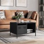 Mesa de centro acero laminado en frío negro 68,5x50x43,5 cm