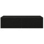 Estante de pared con cajones de madera contrachapada negro
