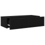 Estante de pared con cajones de madera contrachapada negro