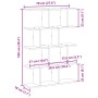 Estante cubo pared 12 compartimentos madera ingeniería blanco