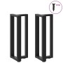Patas de mesa consola en forma de T 2 unidades acero negro