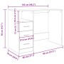 Escritorio de madera ingeniería madera envejecida 102x76x50 cm