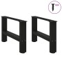 Patas para mesa de centro de acero negro 2 uds 30×50 cm