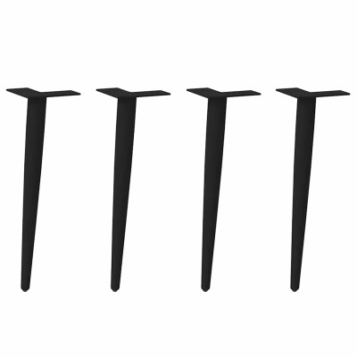 Patas para mesa de centro cónicas 4 uds acero negro 30-31 cm