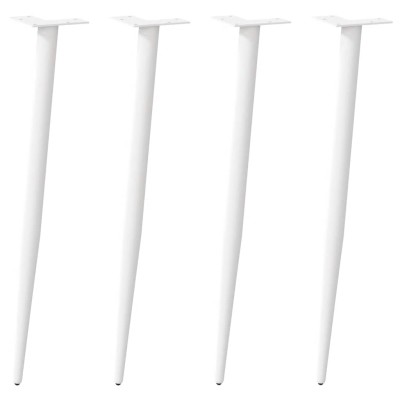 Patas para mesa de centro cónicas 4 uds acero blanco 72-73 cm