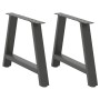 Patas de mesa centro forma A 2uds acero antracita 60x(42-43) cm