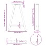 Patas de mesa de centro forma A 2uds acero negro 50x(72-73) cm