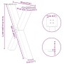 Patas para mesa de comedor en forma de X 2 uds acero negro