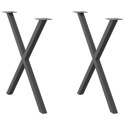 Patas para mesa de comedor en forma de X 2 uds antracita acero